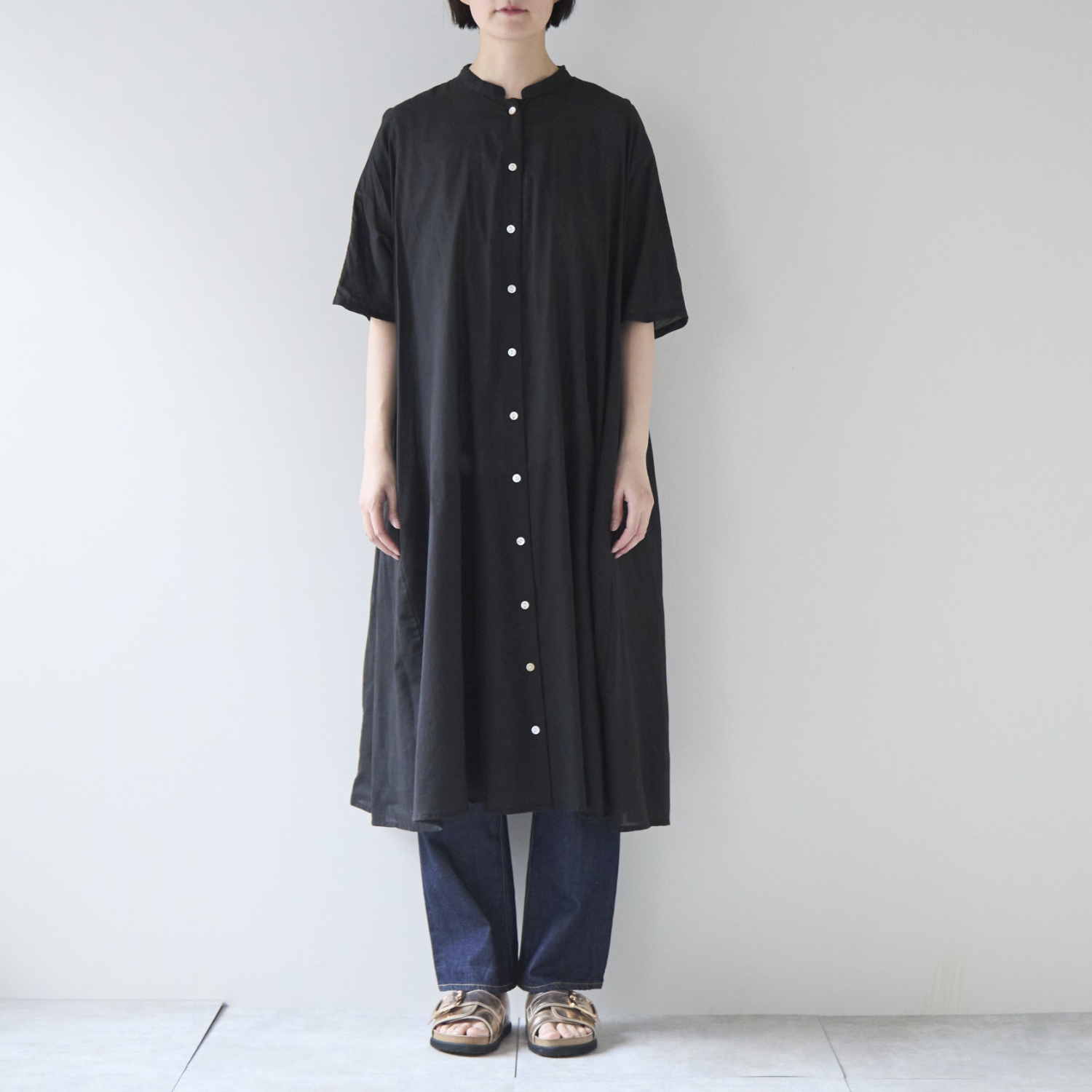 Kilka×kapuwa/風が通るなめらかモスリンワンピース